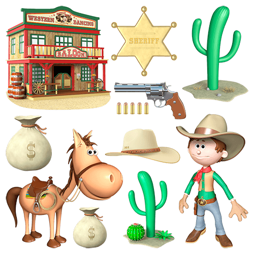 Kinderzimmer Wandtattoo: Kit Cowboy
