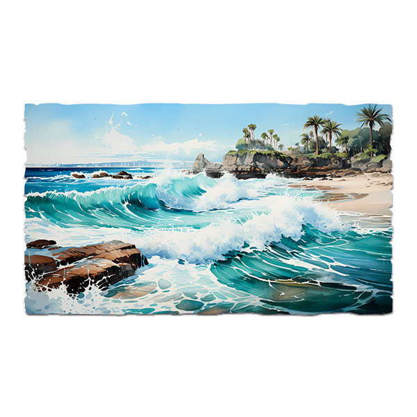 Wandtattoos: Küstenwellenstrand