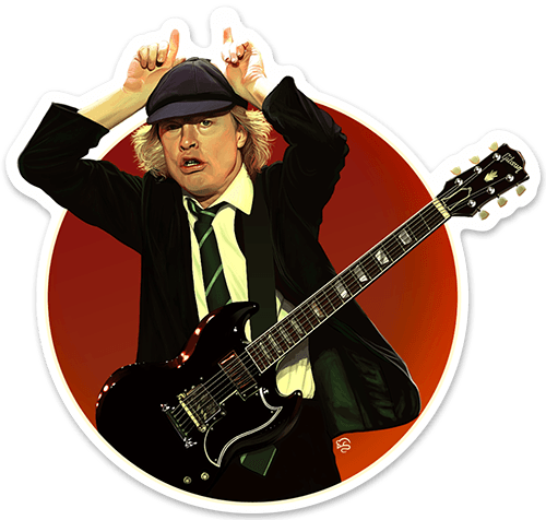 Aufkleber: Angus Young