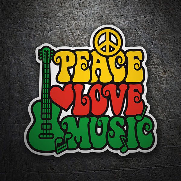 Aufkleber: Peace Love Music
