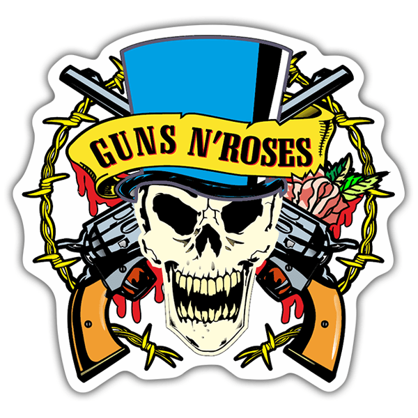 Aufkleber: Guns N' Roses Schädel Farbe