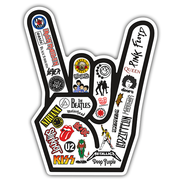 Aufkleber: Hand Rock Logos