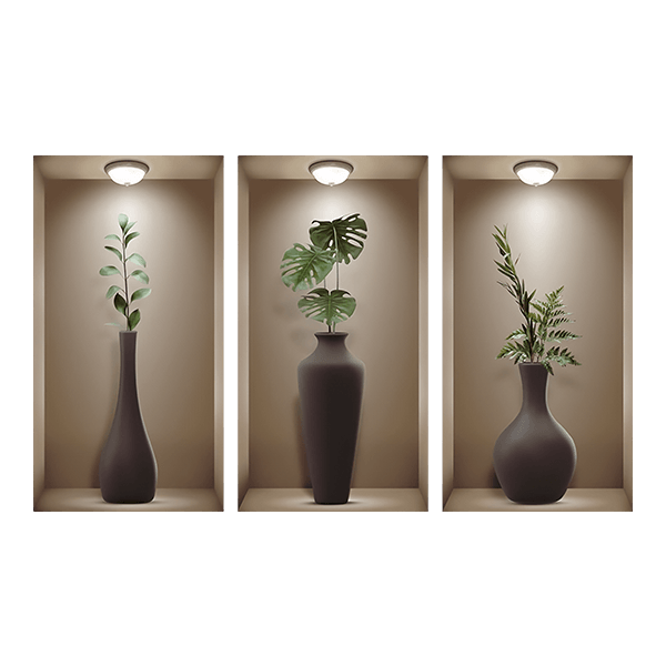 Wandtattoos: Nische Dunkelbraune Vasen