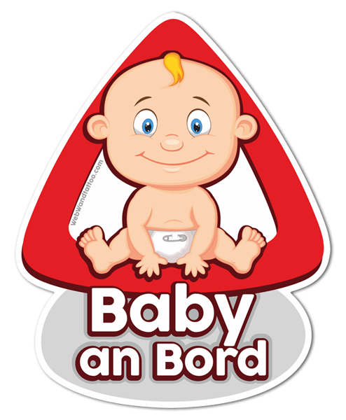 Aufkleber: Baby an Bord auf Deutsch