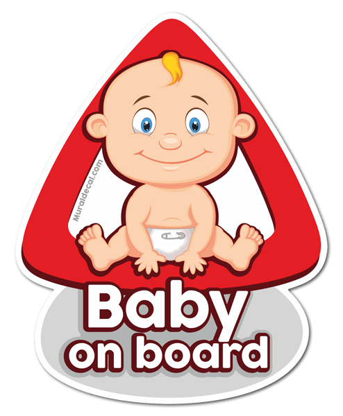 Aufkleber: Baby an bord auf Englisch