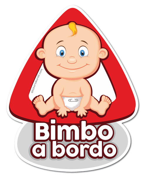 Aufkleber: Baby an Bord - Italienisch