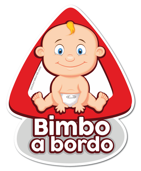 Aufkleber: Baby an Bord auf Italienisch
