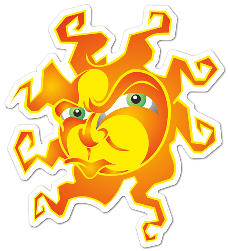 Aufkleber: Wütende Sonne