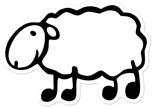 Aufkleber: Weißes Lacha-Schaf