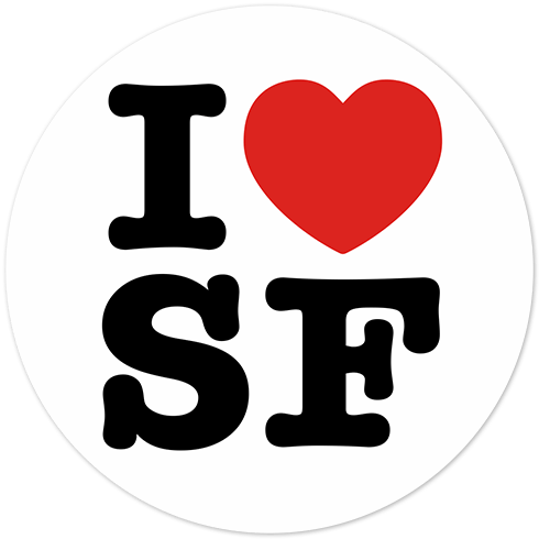 Aufkleber: I love SF