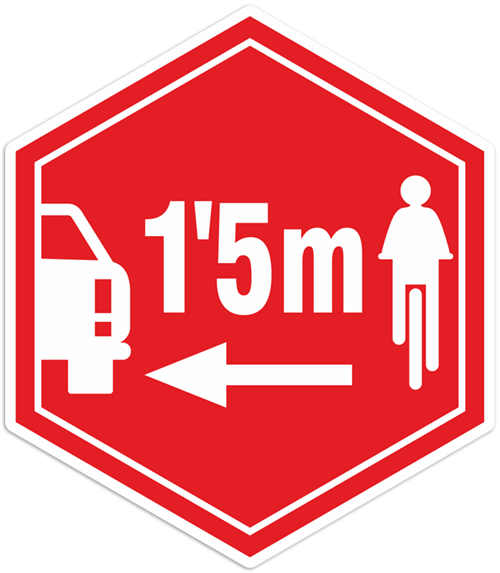 Aufkleber: Respektieren Radfahrer.