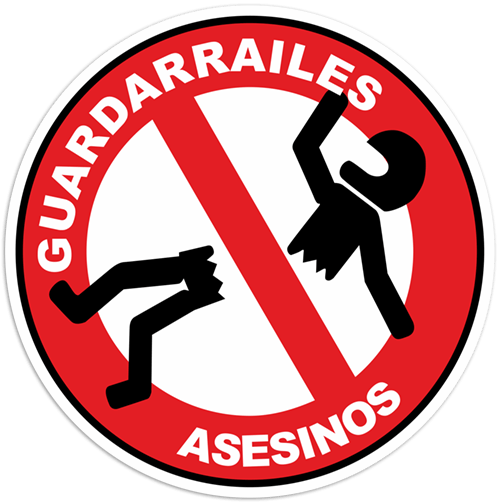 Aufkleber: Stop Guardarrailes Asesinos (Leitplanken Mörder zu