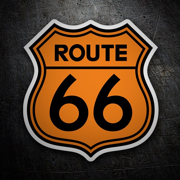 Aufkleber: Route 66 orange