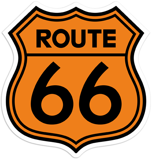 Aufkleber: Route 66 orange