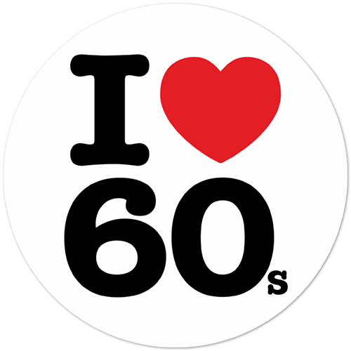Aufkleber: I love 60s