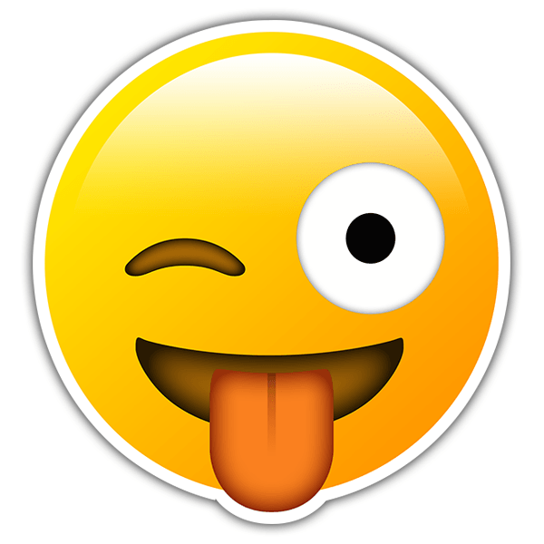 Aufkleber: Zwinkern Gesicht und Zunge emoji