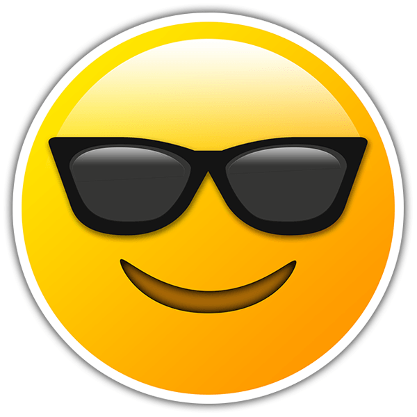 Aufkleber: Smiley mit Sonnenbrille