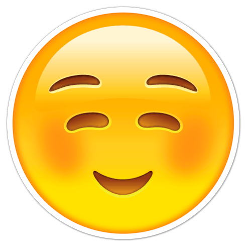 Aufkleber: Smiley-Gesicht in Verlegenheit