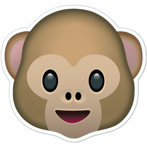 Aufkleber: Emoticon Affe Gesicht