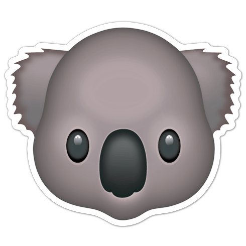 Aufkleber: Emoticon Koala-Gesicht
