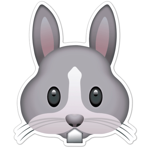 Aufkleber: Kaninchengesicht 
