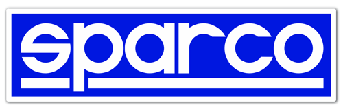 Aufkleber: Sparco auf blauem Hintergrund