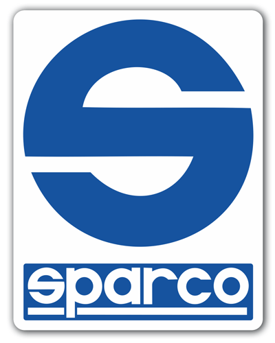 Aufkleber: Sparco Logo auf weißem Hintergrund