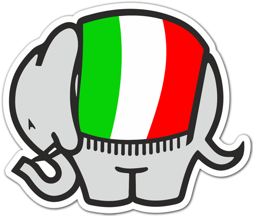 Aufkleber: Cagiva Elefant Italien-Flagge