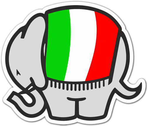 Aufkleber: Cagiva-Elefant Italienische Flagge