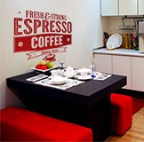 Wandtattoos: Fresh & Strong Espresso Coffee 5