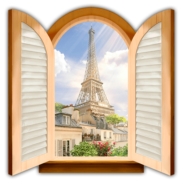 Wandtattoos: Fenster Eiffelturm