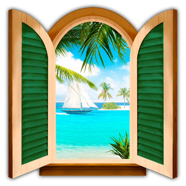 Wandtattoos: Fenster Segeln auf dem Meer