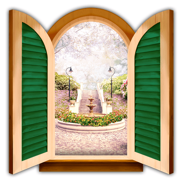 Wandtattoos: Fenster Blumentrinkbrunnen