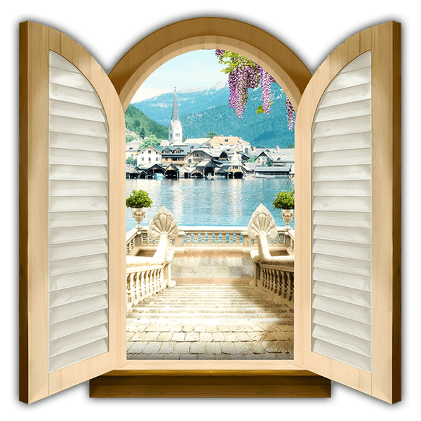 Wandtattoos: Fenster Treppen nach Hallstatt