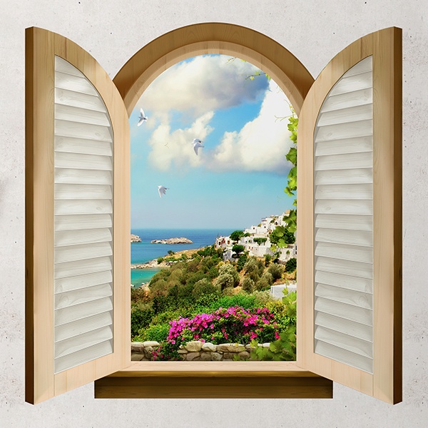 Wandtattoos: Fenster mit Blick aufs Meer