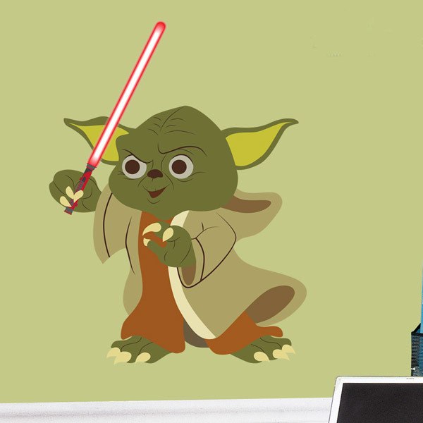 Kinderzimmer Wandtattoo: Yoda mit Laserschwert
