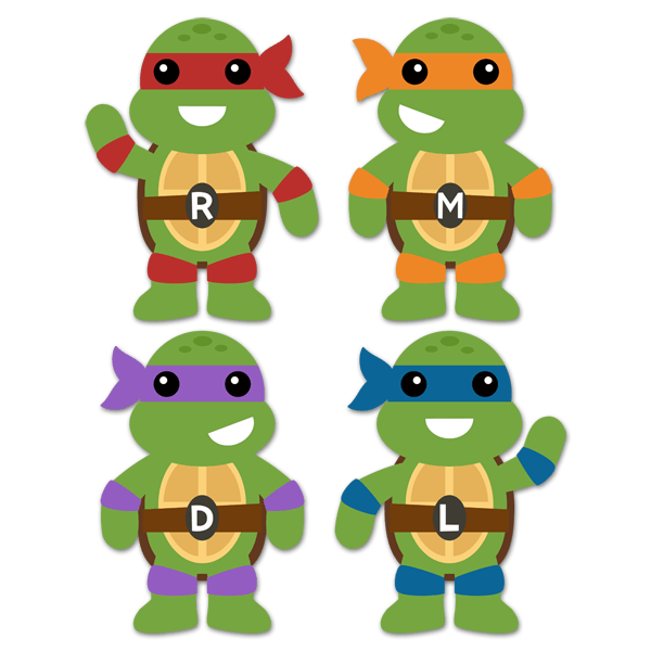 Kinderzimmer Wandtattoo: Set Teenage Mutant Ninja Turtles