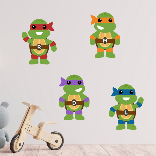 Kinderzimmer Wandtattoo: Set Teenage Mutant Ninja Turtles 4