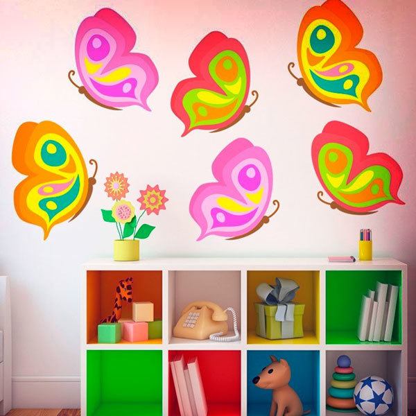 Kinderzimmer Wandtattoo: Kit 6 Schmetterlinge