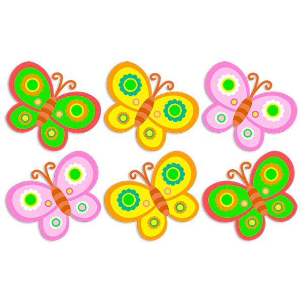 Kinderzimmer Wandtattoo: Kit 6 farbige Schmetterlinge