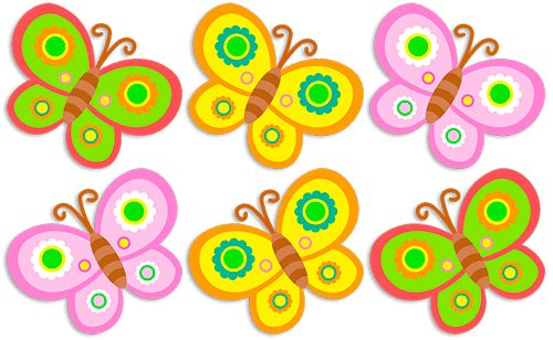 Kinderzimmer Wandtattoo: Kit 6 Schmetterlinge 2