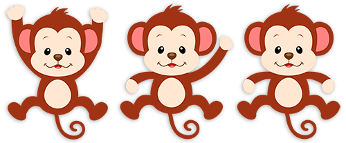 Kinderzimmer Wandtattoo: Kit 3 Affen