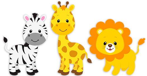 Kinderzimmer Wandtattoo: Safari Zebras, Giraffen und Löwen