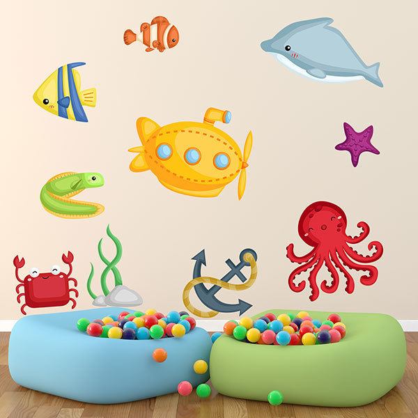 Kinderzimmer Wandtattoo: Marine Welt Reise Kit