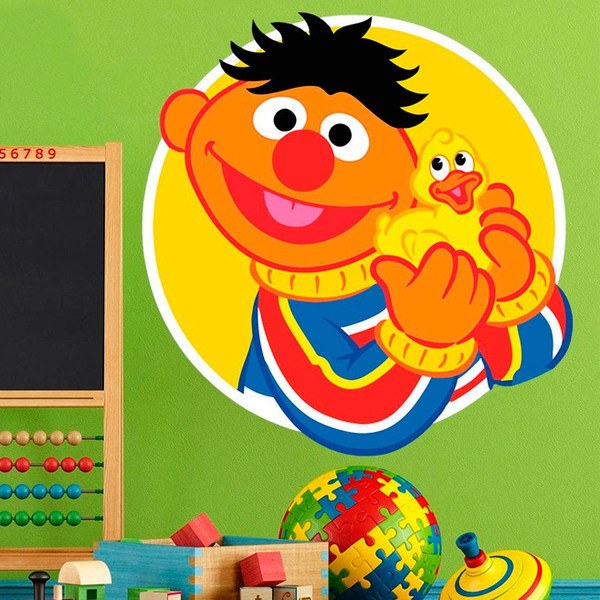 Kinderzimmer Wandtattoo: Ernie mit gelbem Entlein