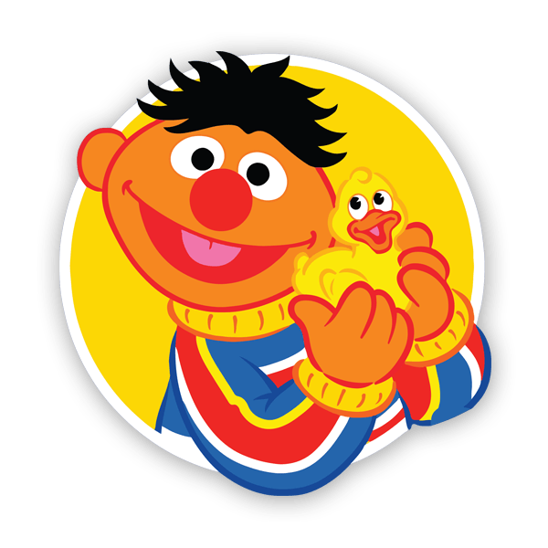 Kinderzimmer Wandtattoo: Ernie mit gelbem Entlein