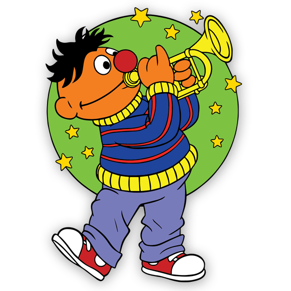 Kinderzimmer Wandtattoo: Ernie Trompete