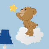 Kinderzimmer Wandtattoo: Kleiner Bär, der einen Stern fängt 3