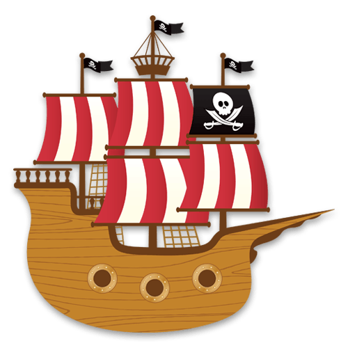 Kinderzimmer Wandtattoo: Kleine Piratenboot