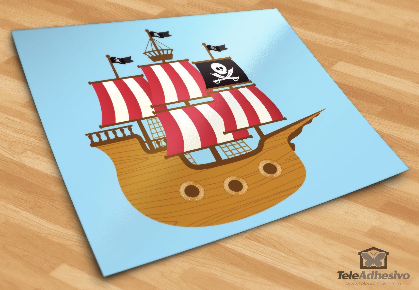 Kinderzimmer Wandtattoo: Kleine Piratenboot